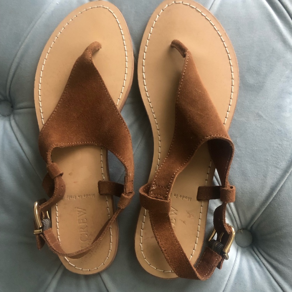 J.Crew brown suede sandals.
